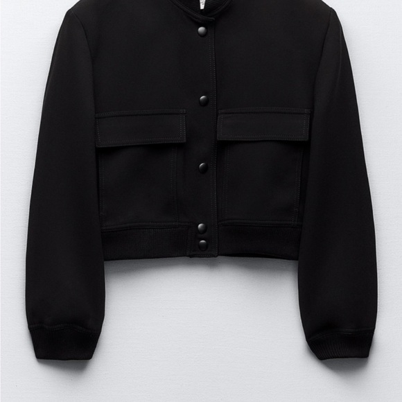 Zara Black Bomber Jacket - Picture 2 of 4